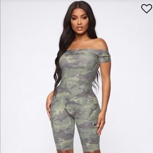 Camp biker shirt romper